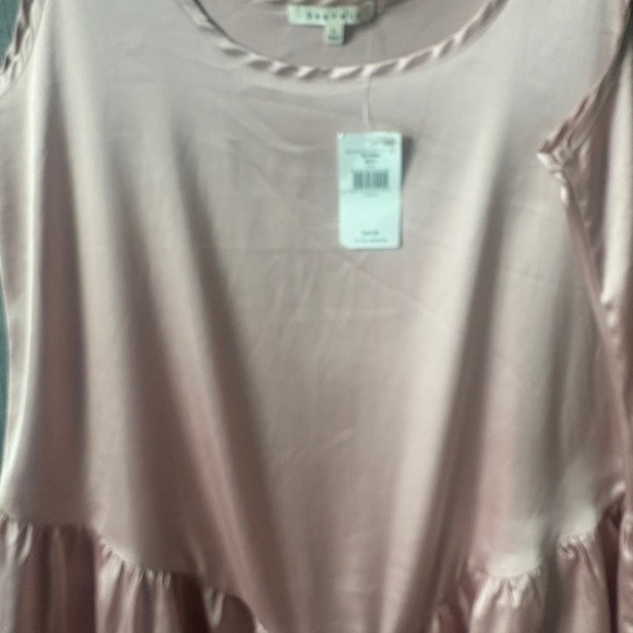 BUCKLE Baevely Blush Pink Satin Lace Tank Top L NWT Flowy Babydoll Camisole - Picture 6 of 9